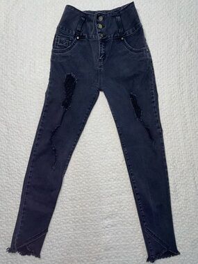 Tissini Colombian High-Waisted Distressed Skinny Jeans Size 5